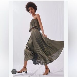 Anthropologie Olive Maxi Skirt and Top Set